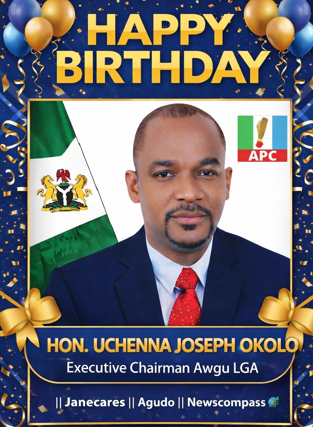 IMPACTFUL LEADERSHIP IN FOCUS: RT. HON. MRS. JANE ENEH CELEBRATES HON. UCHE OKOLO, CHAIRMAN AWGU LGA, ON HIS BIRTHDAY.