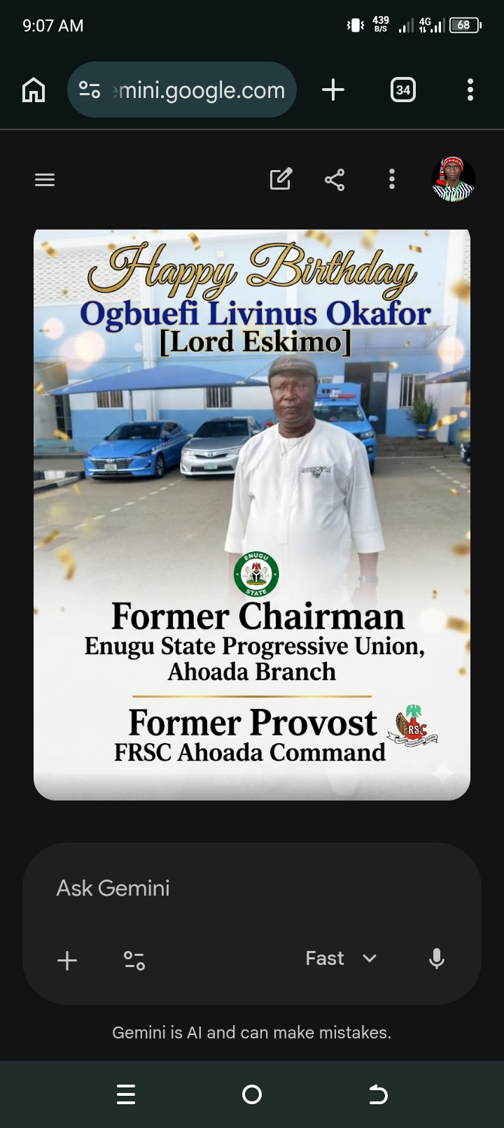 HONOURING A COMMUNITY PILLAR: OGBUEFI LIVINUS OKAFOR CELEBRATED ON HIS BIRTHDAY—LORD ESKIMO.