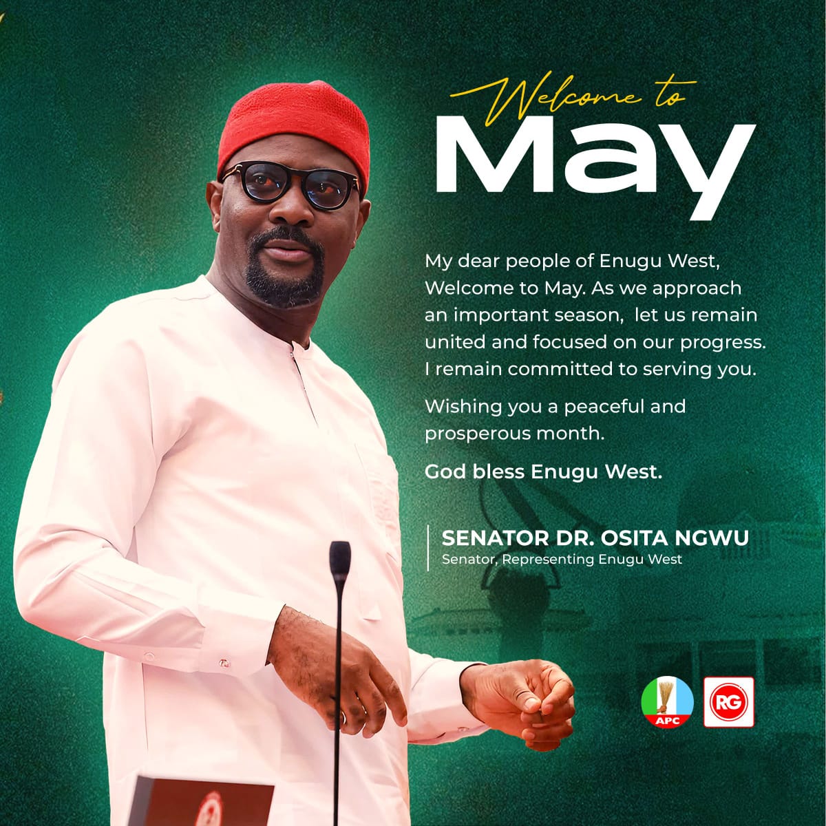 ‎A NEW MONTH OF PURPOSE: DISTINGUISHED SENATOR OSITA NGWU URGES COLLECTIVE GROWTH, HARMONY AND REAFFIRMED DEDICATION TO ENUGU WEST ADVANCEMENT.