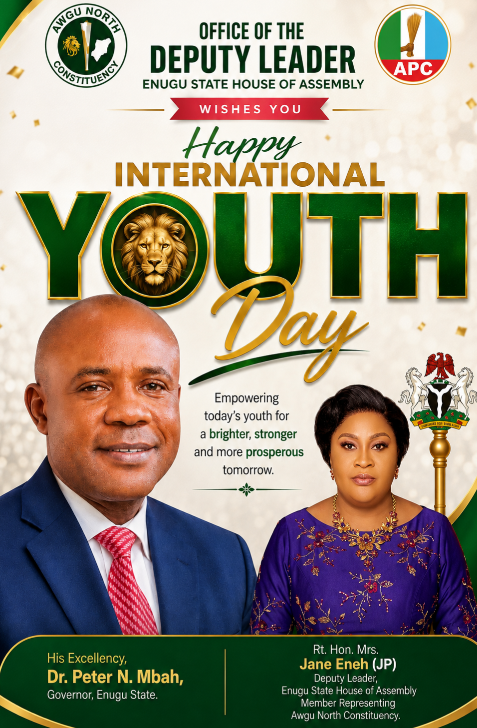 YOUTH DAY 2026: RT. HON. MRS. JANE ENEH CELEBRATES YOUNG PEOPLE, URGES THEM TO HARNESS THEIR TALENTS FOR COMMUNITY AND NATIONAL DEVELOPMENT.
